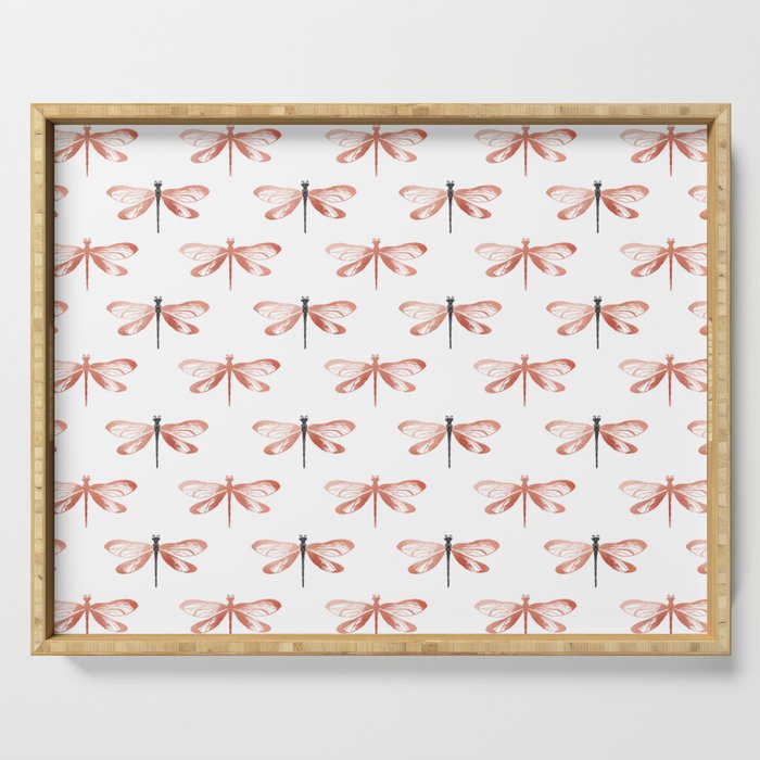Rose Gold Dragonfly Serving Tray