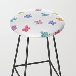 multicolor pastel butterflies Bar Stool