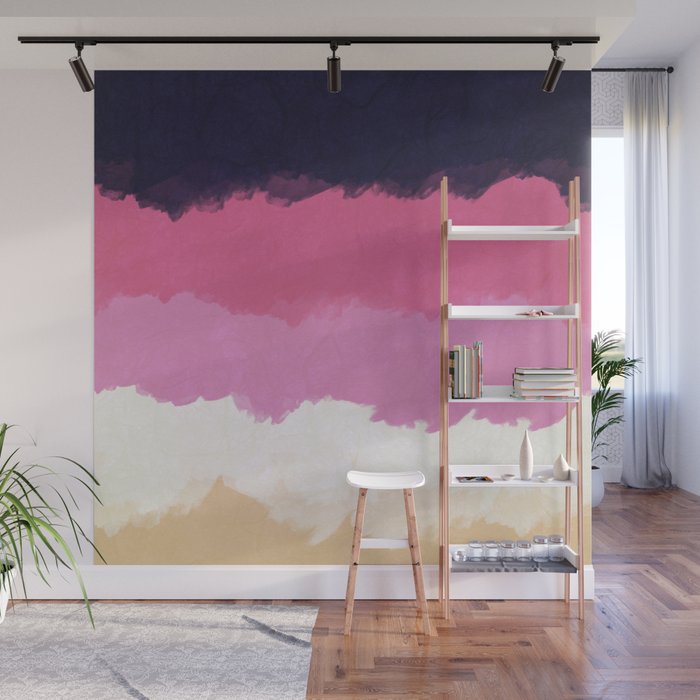 Abstract Sunset Sky Blush Wall Mural