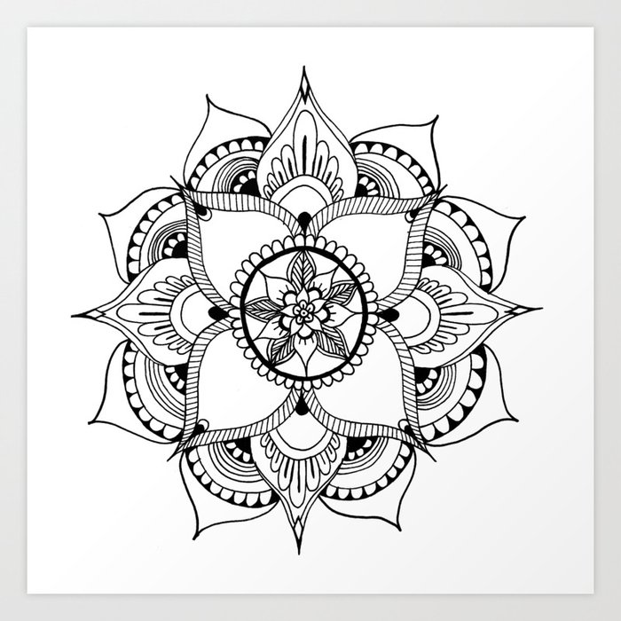 Henna Mandala Art Print By Avaelise Society6