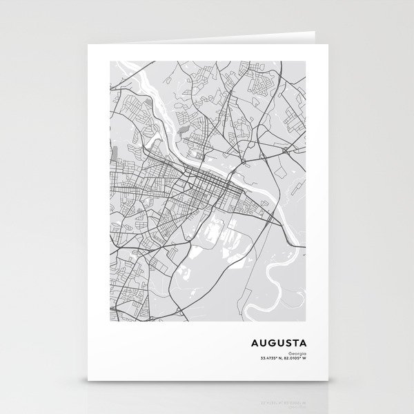 Augusta Georgia Map, Augusta Map, Minimalist Map, Augusta Print, Augusta Poster, Augusta Art, Modern Map Print, City Map Stationery Cards