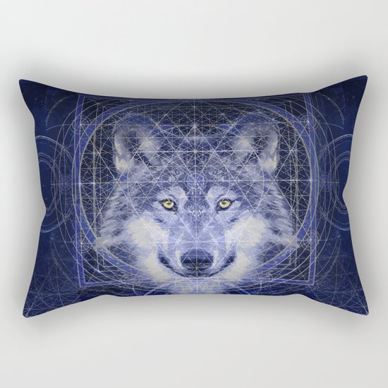 Wolf Geometry Rectangular Pillow