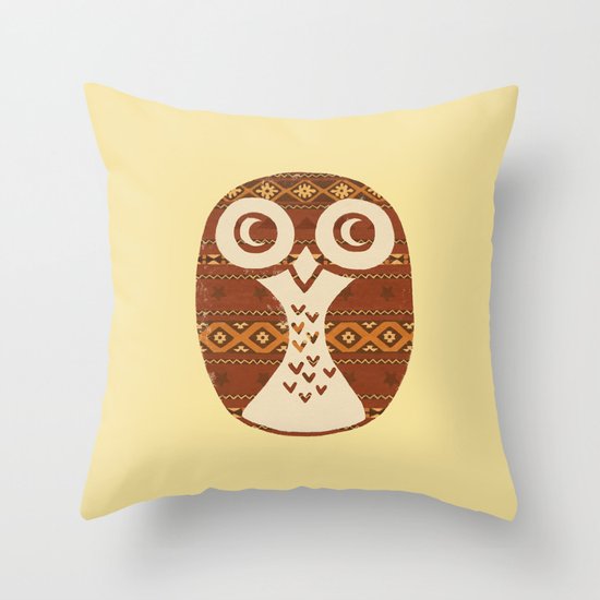 Navajo Owl Throw Pillow