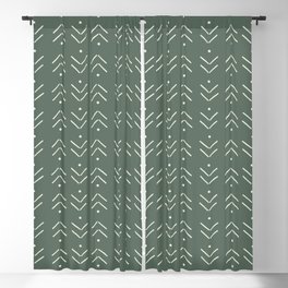 Arrow Lines Pattern in Forest Sage Green Blackout Curtain