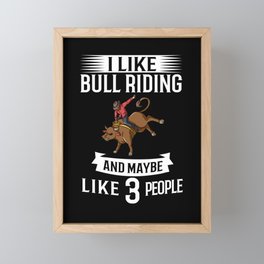 Bull Riding Bucking Bulls Rodeo Mechanical Cowboy Framed Mini Art Print