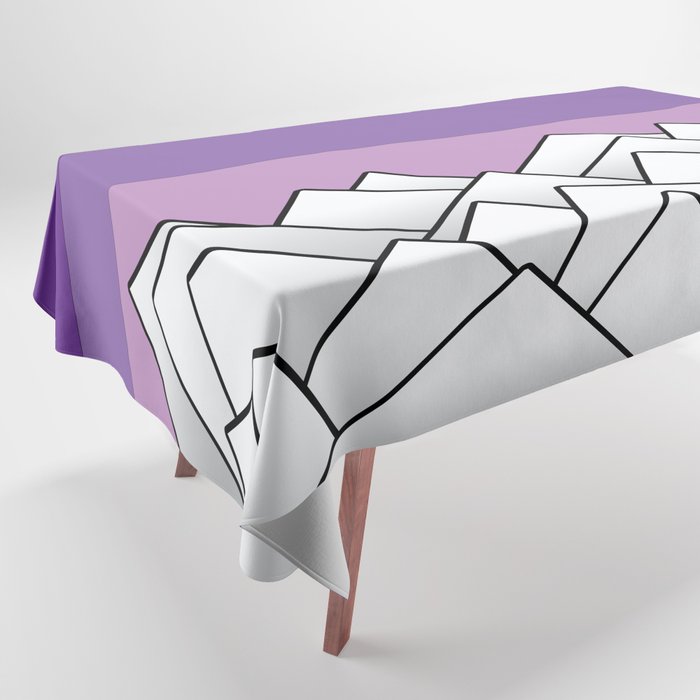 Abstract geometric pattern - purple and white. Tablecloth
