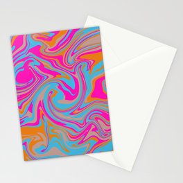 Pink, blue and orange swirl Stationery Cards