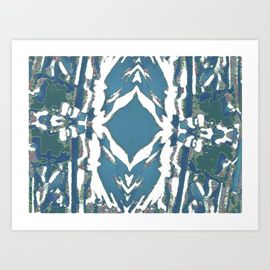 Blue Ink Art Print