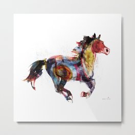 Horse (Running Happiness) Metal Print | Animal, Collage, Illustration, Painting 