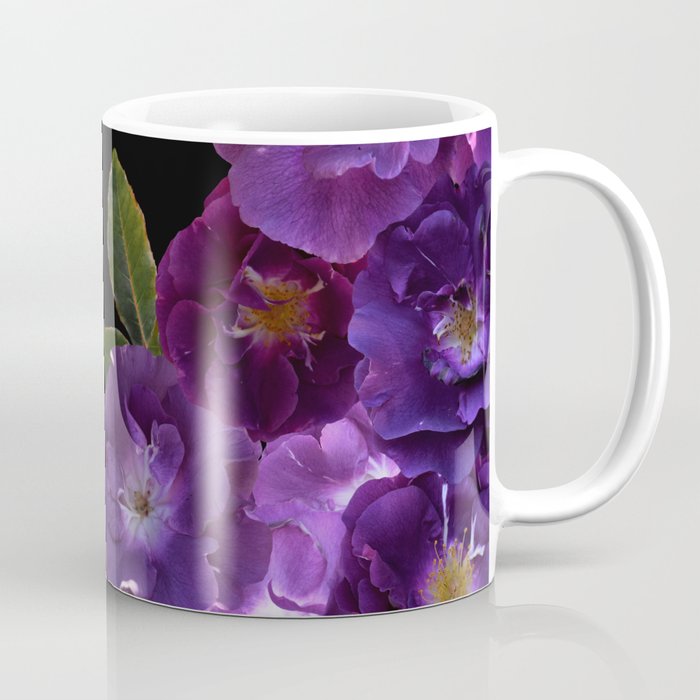 Beautiful Dark Purple Vintage Roses Frame Coffee Mug