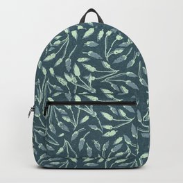 Bernadette blue Backpack | Pattern, Digital, Graphicdesign, Leaf, Illustration, Plant, Modern, Nature, Blue, Abstract 