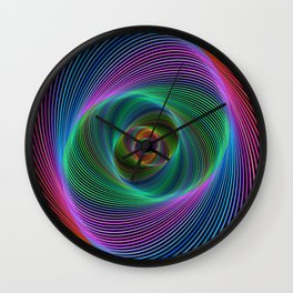 Psychedelic Spiral Stripes Wall Clock
