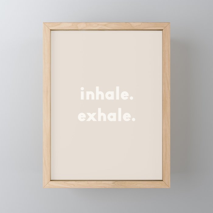 inhale exhale – neutral Framed Mini Art Print