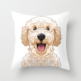 Golden Doodle Stylized Print, Pet Portrait, Memorial, and Gift Throw Pillow