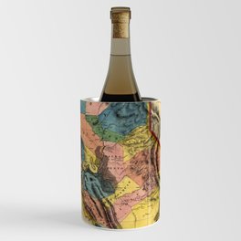 Gold region California 1851 antique map Wine Chiller