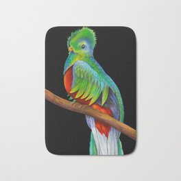 Quetzal Bath Mat | Resplendentquetzal, Bird, Quetzal, Drawing, Coloredpencil, Realism, Birds, Illustration 