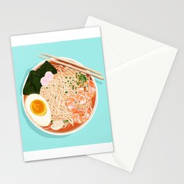 Japanese Seafood Ramen in Blue Stationery Cards