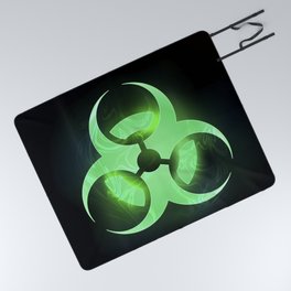 Green Biohazard Symbol Picnic Blanket