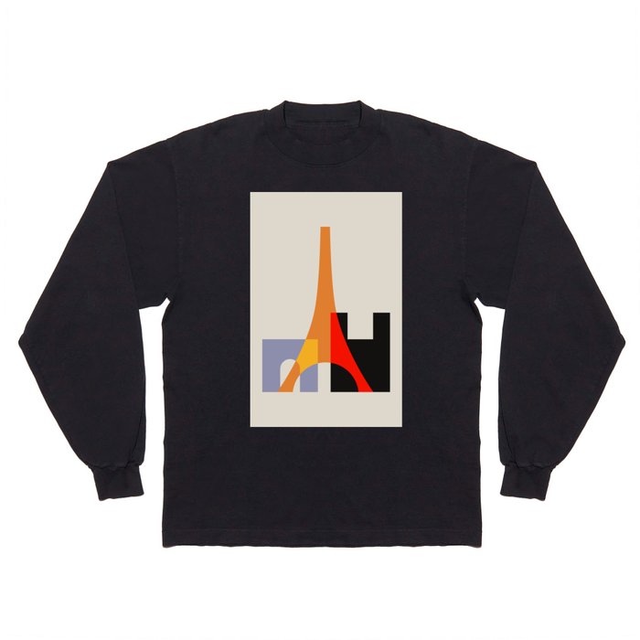 PARIS - FRANCE - minimalist eiffel tower illustration - Aesthetic Long Sleeve T Shirt