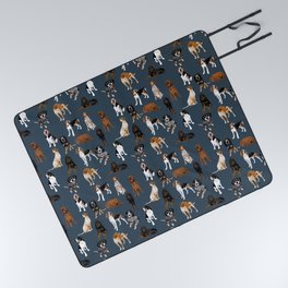 Coonhounds on Navy Picnic Blanket