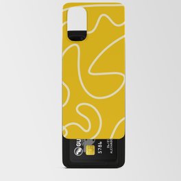 Warm Yellow Abstract Line Art Boho Android Card Case