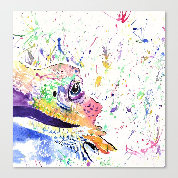 Bearded Dragon In Full Colour Canvas Print By
