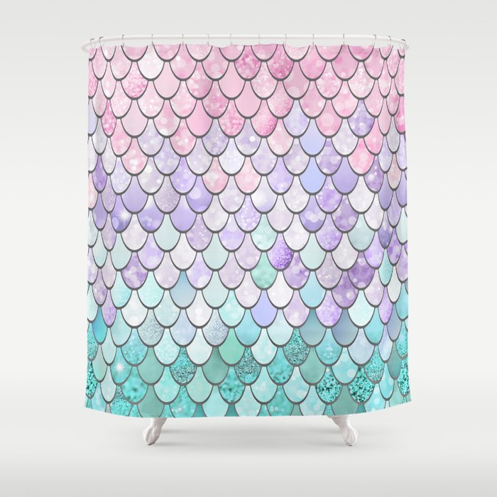 Mermaid Pastel Pink Purple Aqua Teal Shower Curtain By Meganmorrisart
