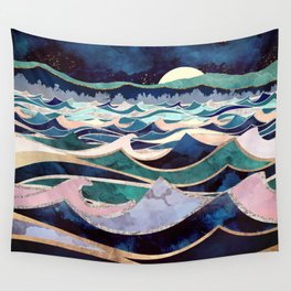 Moonlit Ocean Wall Tapestry