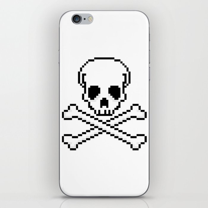 Pixel Skull And Crossbones. iPhone Skin
