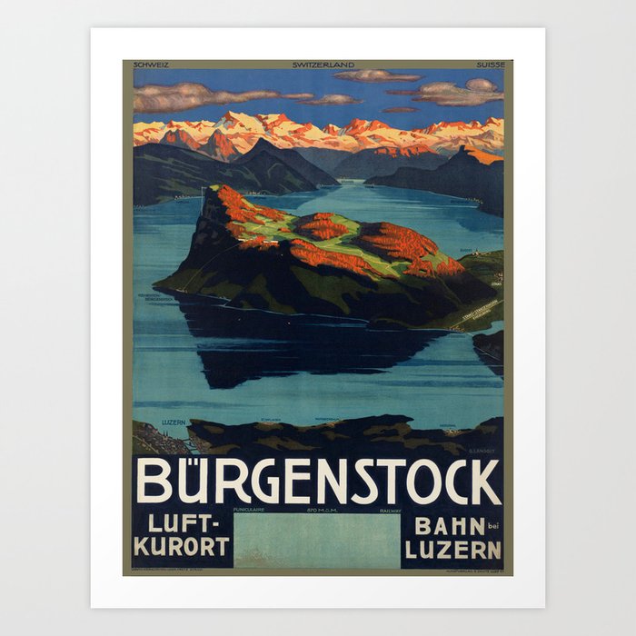 Vintage poster - Switzerland Art Print