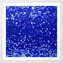 Navy Blue Glitter Art Print