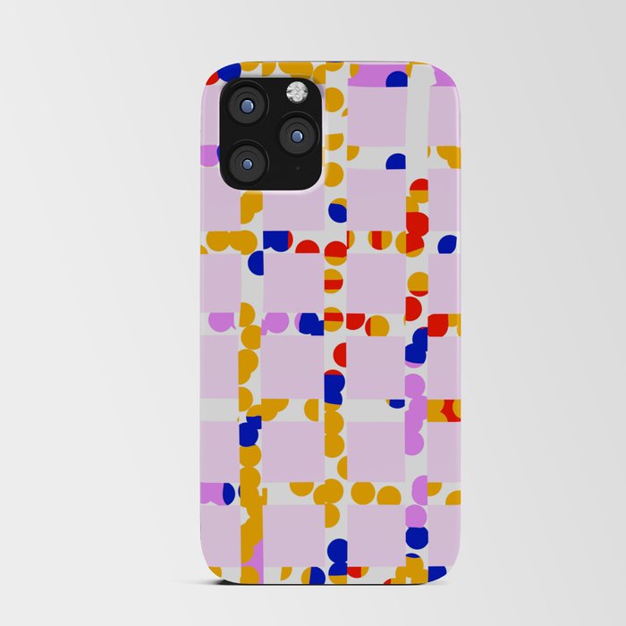 Summery Strip and Dot pattern iPhone Card Case