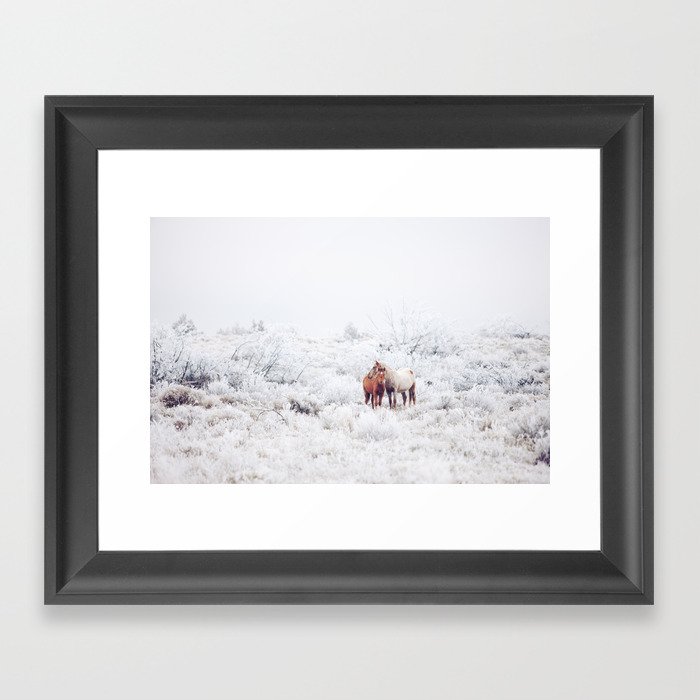 Two Winter Horses Framed Art Print