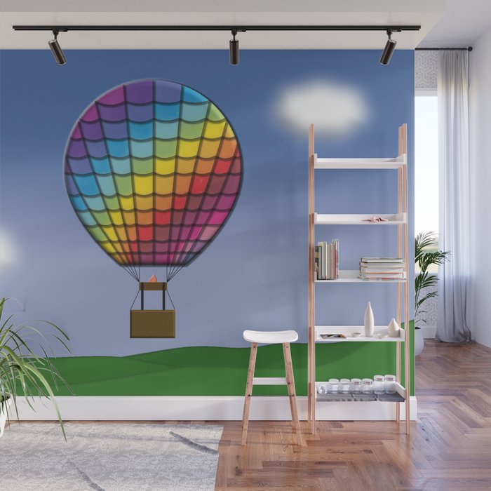 Hot air balloon Wall Mural by reginamp | Society6
