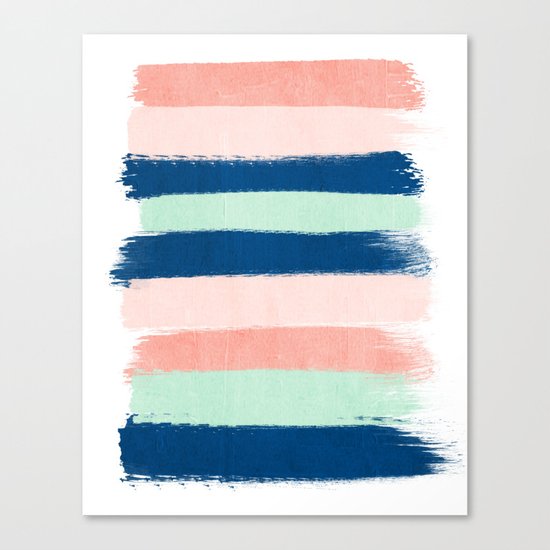 Stripes painterly pastel trendy color way modern home decor dorm nursery style Canvas Print