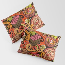 Traditional Art Japanese Food Pattern Pillow Sham