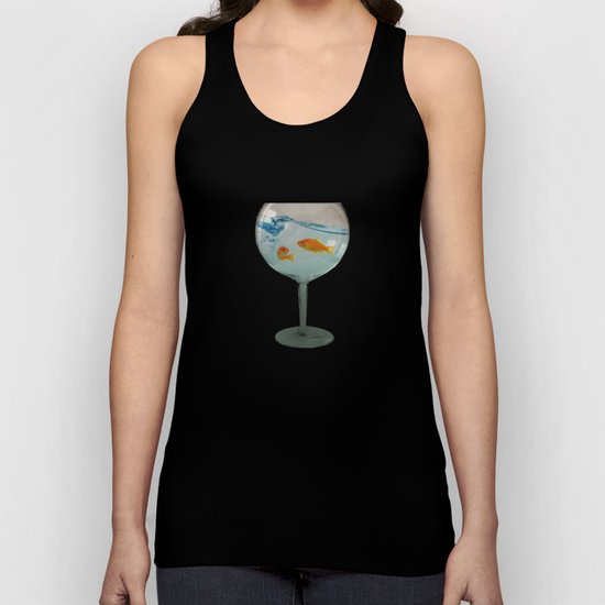 Goldfish glass Unisex Tank Top
