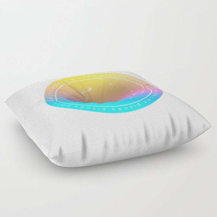 Pisces Zodiac | Rainbow Circle Floor Pillow