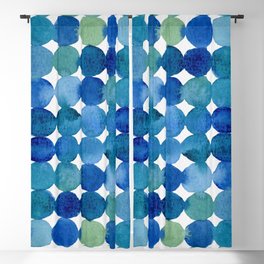 Dots pattern - blue and green Blackout Curtain