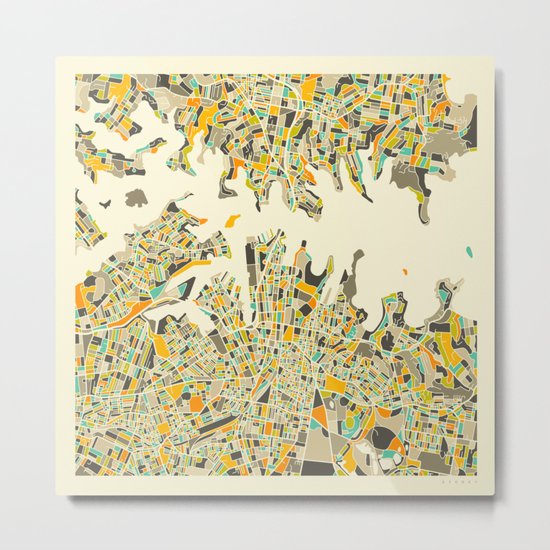 SYDNEY Map Metal Print