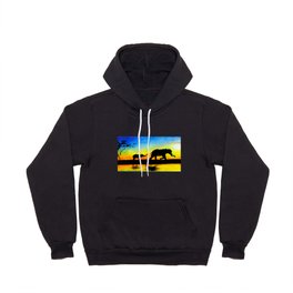 African Sunset Elephant Silhouette Hoody