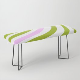 Green and Pastel Pink Stripes Bench