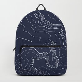 Navy topography map Backpack | Travel, Digital, Lines, Topography, Geography, Minimalistic, World, Earth, Highs, Drawing 