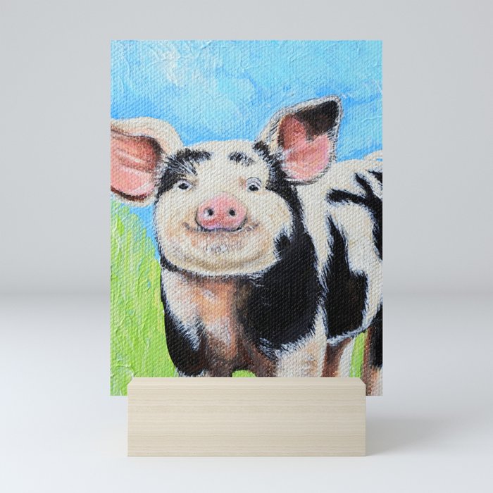 Happy Pig Painting Mini Art Print By Kirstensneathart Society6