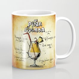 Piña Colada Recipe Illustration Coffee Mug