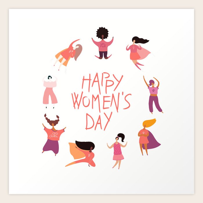 Happy Women S Day Art Print By Alllovelyideas Society6