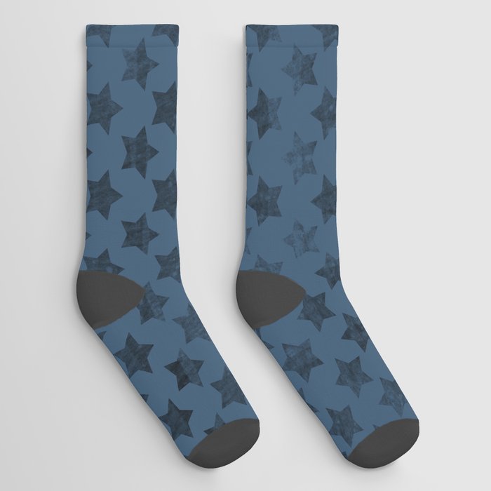 Blue black retro stars Socks