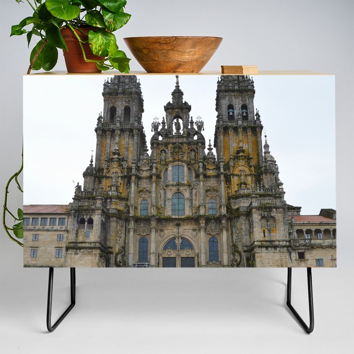 Spain Photography - Cathedral In Santiago De Compostela Credenza