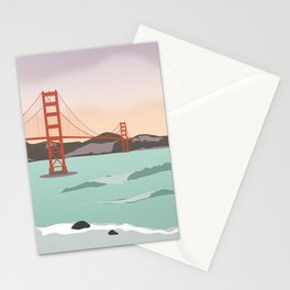 Waves under the Golden Gate Bridge, San Francisco, California Stationery Card