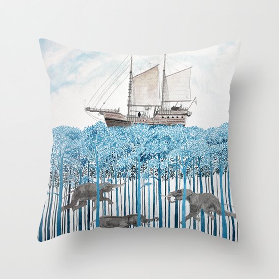 Sea of Trees Throw Pillow